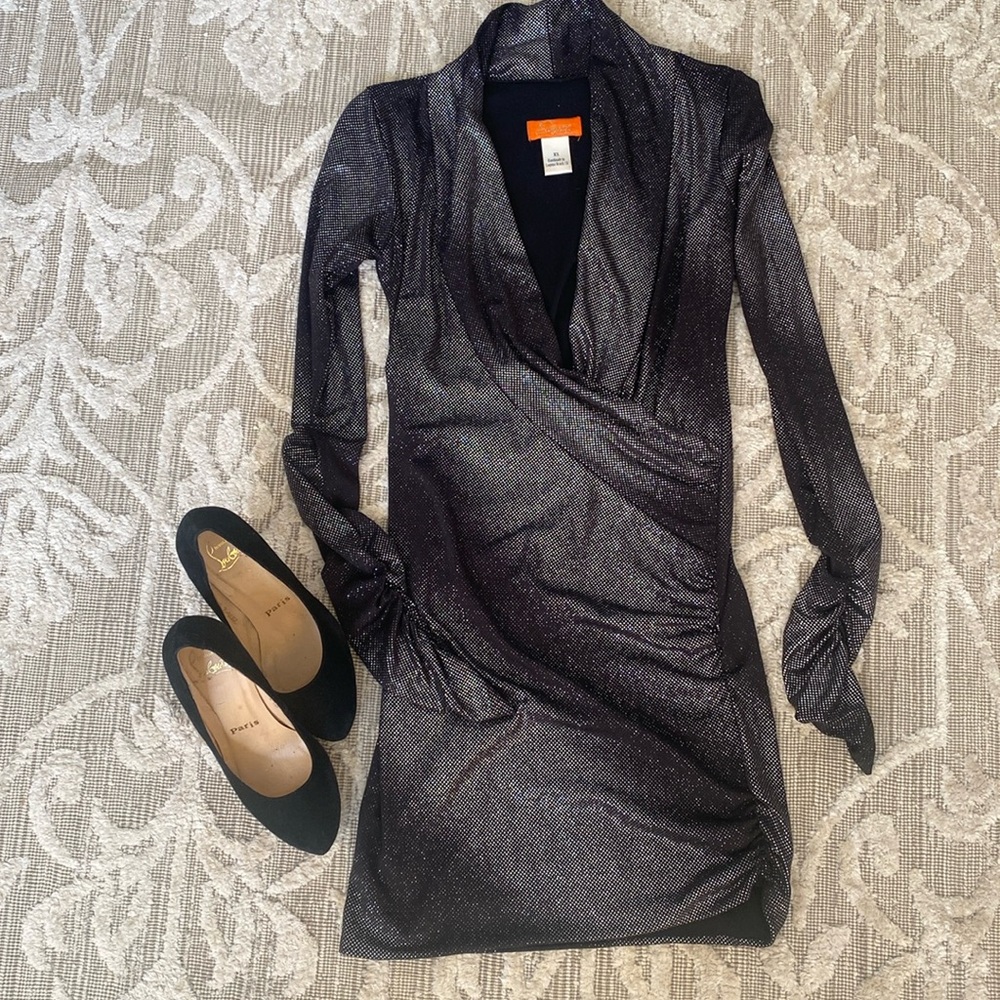 SAVEE handmade black & silver shimmer cocktail evening dress